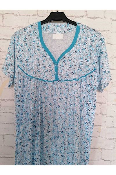 anne moda ankara Cămașă de noapte întreagă de vară din bumbac subțire cu mânecă scurtă