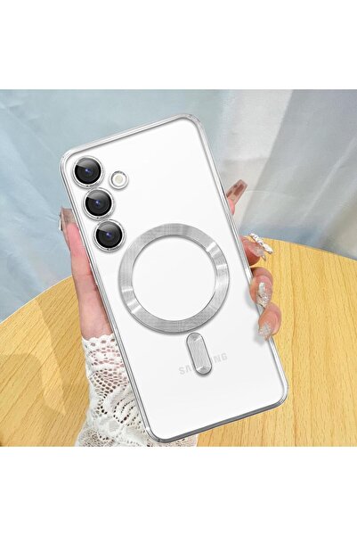 Rivor Samsung Galaxy S23 Kılıf Kamera Korumalı Magsafe Wireless Şarj Şeffaf K...