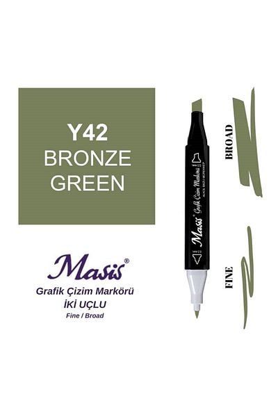 Masis 42 Model Bronze Green Double-Ended Graphic Pen