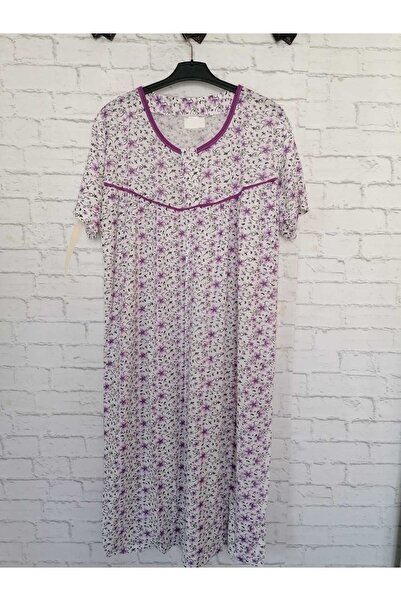 anne moda ankara Short Sleeve Full Summer Thin Cotton Nightgown