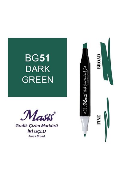 Masis 51 Intense Green Double-ended Graphic Pen