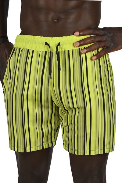 DeepSEA Ανδρικό μαγιό Micro Fabric Green Stripe - Quick Dry, με επένδυση 2403011