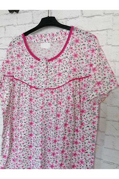 anne moda ankara Κοντομάνικο Ολόσωμο Καλοκαιρινό Λεπτό Βαμβακερό Νυχτικό