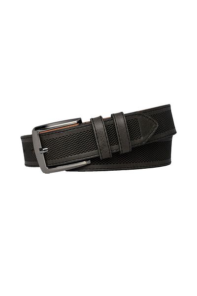 GoDeri 4 cm Dark Gray Anthracite Leather Legend - Linen Trousers Matching Jeans and Canvas Belt