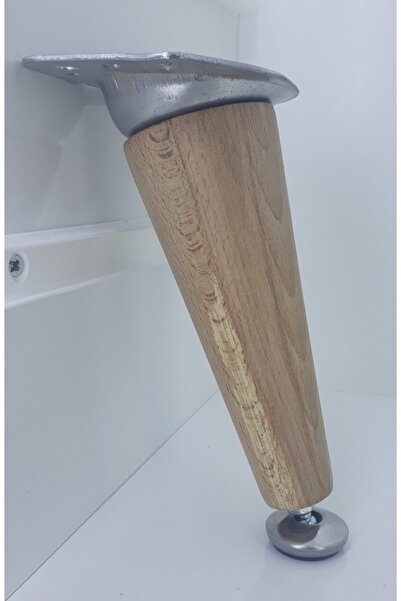 BARERMO Metal Ayak Aparatlı 25cm Lik ahşap Konik Ayak Ahşap Ayak-ham-sehpa-zi...