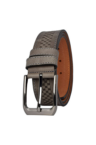 GoDeri %100 Hakiki Deri Efsane 4 cm Açık Gri Kemer, Kot, Kanvas, Keten Pantolonlarla Uyumlu tiguan.nokta
