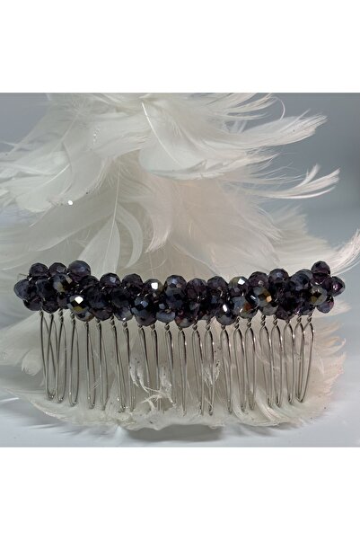 Grace Beauties مشبك مشط من حجر الكريستال الأرجواني الداكن