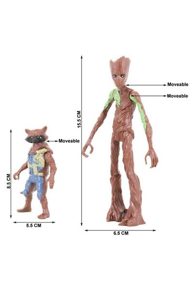 TURKAFONE Bambam Avengers Avengers Figure Toy Groot & Rocket Raccoon 16 Cm