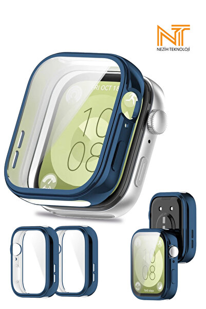 Nezih Case Huawei Watch Fit 3 Uyumlu Yumuşak Silikon 360 Tam Koruma Kasa ve E...