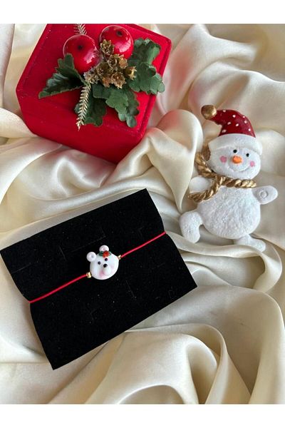 PEONY - peonyofficiall New Year Polar Bear Coquina Flower Glass Murano Bracelet Red String New Year Themed Bracelet