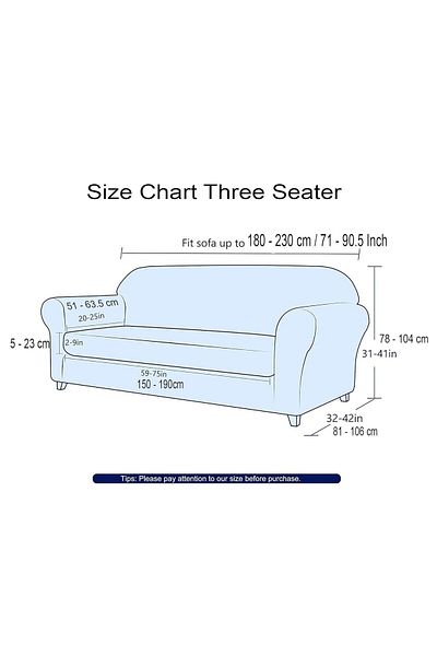 elgeyar Velvet Sofa Set for 3 People - Sofa, Sofa Mat and Sofa Lock