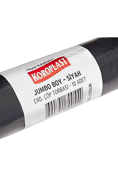 Koroplast Eco Industrial Garbage Bag, Jumbo, Black