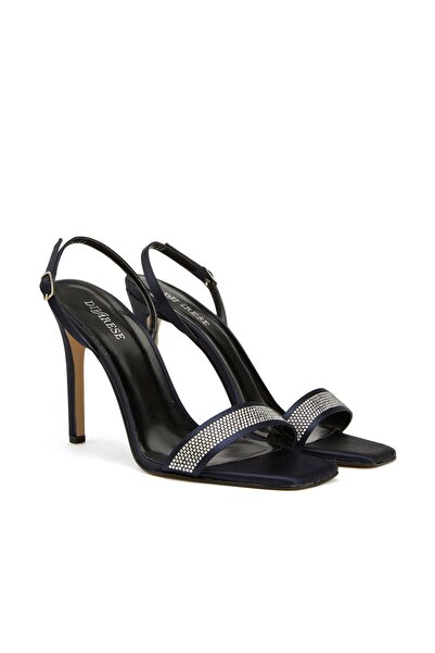 Dıvarese Koyu Lacivert Kadın Topuklu Sandalet