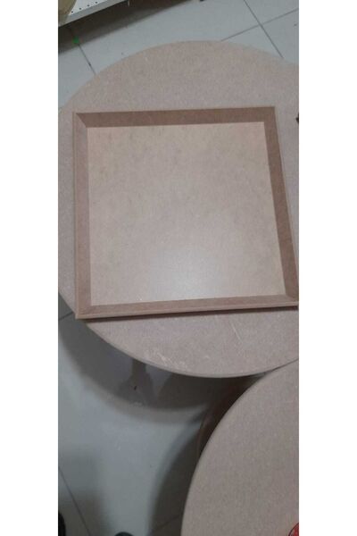 gebzeli Ahşap Kare Tepsi Supla Pano 8mm Ham Mdf 29*29*3cm Ebatlarında