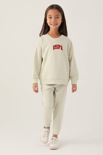 U.S. Polo Assn. Girl's Cream Tracksuit Set