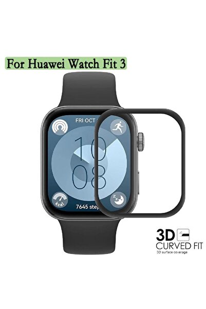 İncisoft Huawei Watch Fit 3 - واقي شاشة ثلاثي الأبعاد غير قابل للكسر مع غطاء كامل