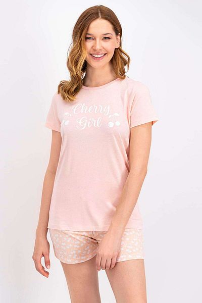 Arnetta Kı Children's Waiter Short Sleeve Shorts Set Peach