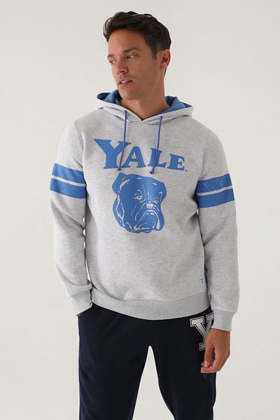 Yale Ανδρικό φούτερ με κουκούλα Snow Melange μπροστά
