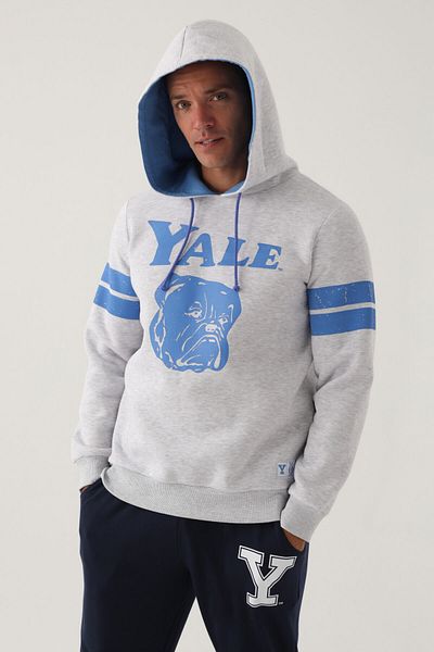 Yale Ανδρικό φούτερ με κουκούλα Snow Melange μπροστά