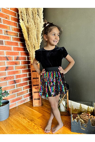 MegiKids Renkli Pullu Etek