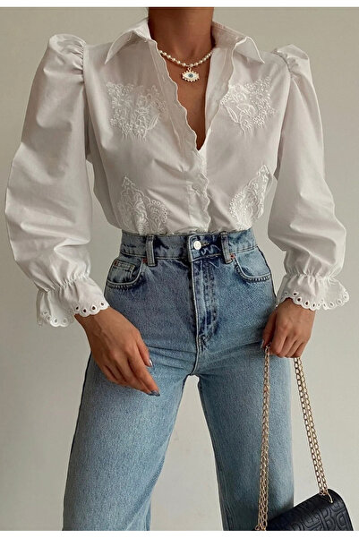 Ekim Store Vintage White Scallop Shirt
