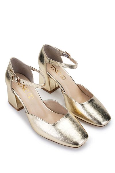 Tamer Tanca Vegan Women's Gold Heeled Shoes
