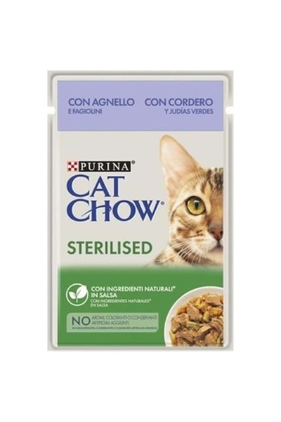 Purina Cat Chow Cat Chow Kısır Kedi Kuzu & Yeşi Fasülye Yaş Mama 85 gr X 6 Adet