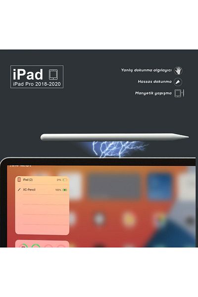 Fogy iPad Pro 3/4. Generation M1/m2 Compatible Palm Red Palm-Magnetic Charging and Tilt Featured Drawing Pen