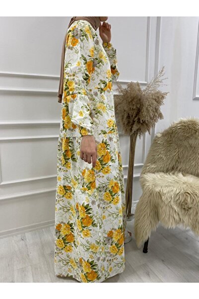 Muel officials Çiçekli Uzun Kat Kat Elbise