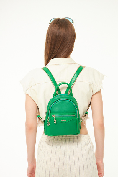 Morpelikan Women's Green Four Compartment Backpack