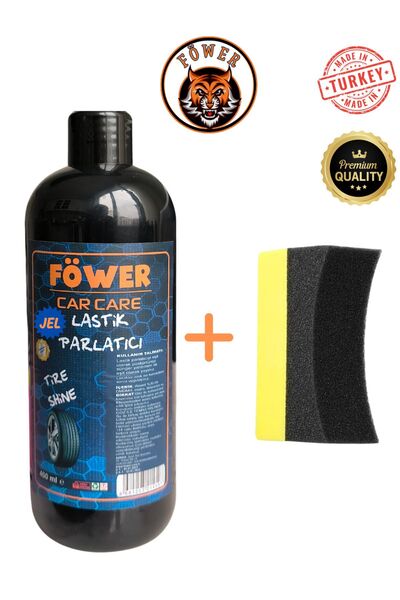 Lastik Parlatıcı + Lastik Parlatma Süngeri Yoğun Kıvamlı Jel Lastik Parlatma Oval Uygulama Süngeri