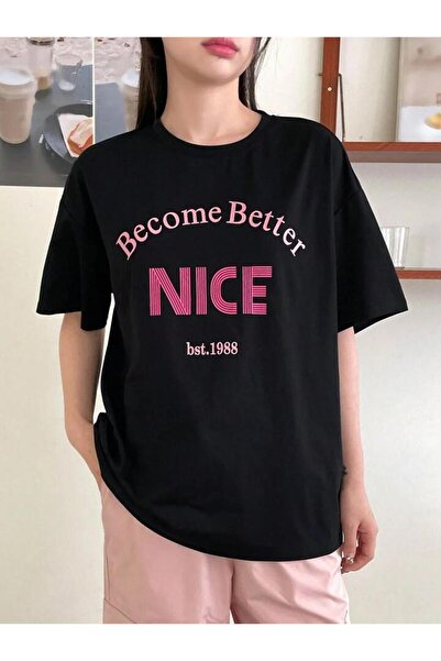 FAVORİST Бавовняна футболка з короткими рукавами (оверсайз) - Become Better Nice