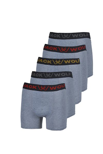 jack wolf Box of 5 Gray Cotton Lycra Men's Boxers