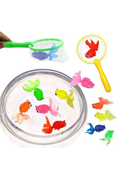 Bluoksweet 6 Balık + Balık ağı tutma Su Banyo yumuşak goldfish çocuk kız erke...