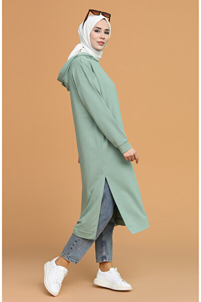 sefamerve تونيك رياضي بغطاء للرأس 3007-05 أخضر