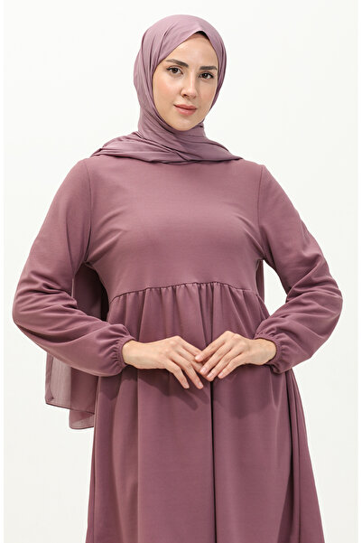 sefamerve 7272-07 Model Dried Rose Gathered Tunic