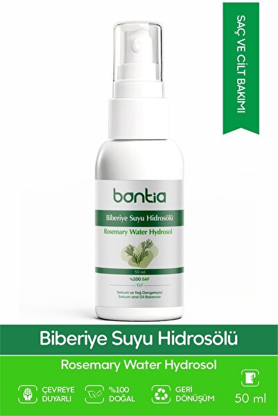 Bontia Biberiye Suyu - Güçlendirici Doğal Saç Bakım Toniği -yağı Alınmamış Bi...