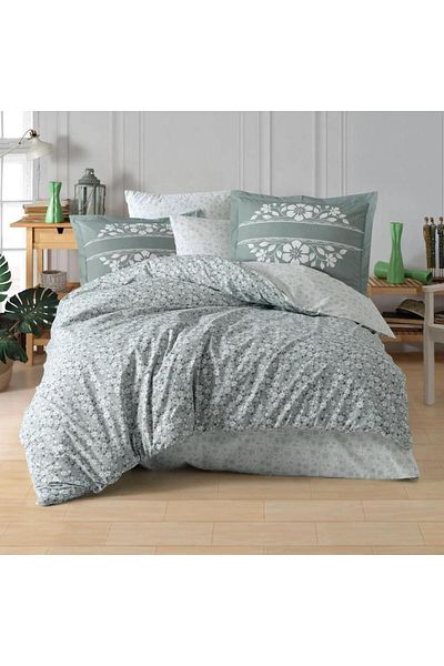 Hobby Sofia Green Double Poplin Duvet Cover Set -8698499176225