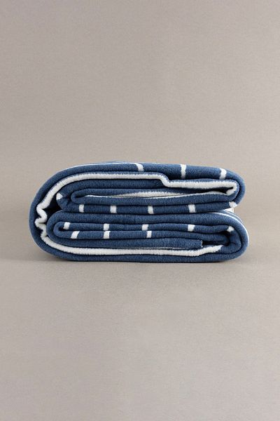 Koza Home Twin Blanket Soft Cotton Single Blanket Blue Cream 150 X 200 5023a