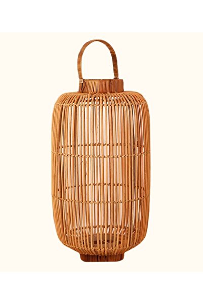Koza Home Meander El Yapımı Dekoratif Rattan Mumluk 28x50x70 8937