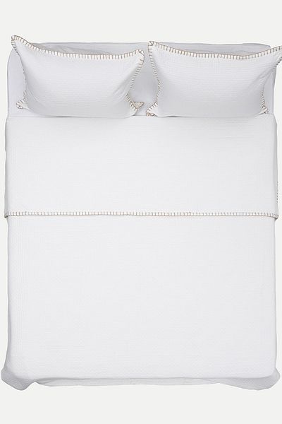 Koza Home Patara White Multi-Purpose 100% Cotton Double Bedspread 240x250 7505a