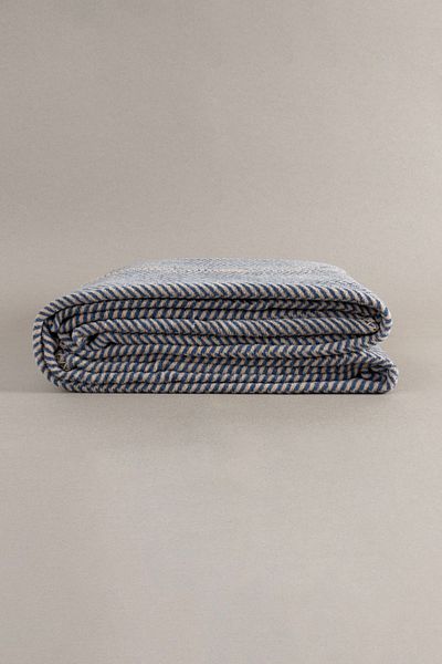 Koza Home Twin Blanket Soft Cotton Single Blanket Brown Blue 150 X 200 5017a