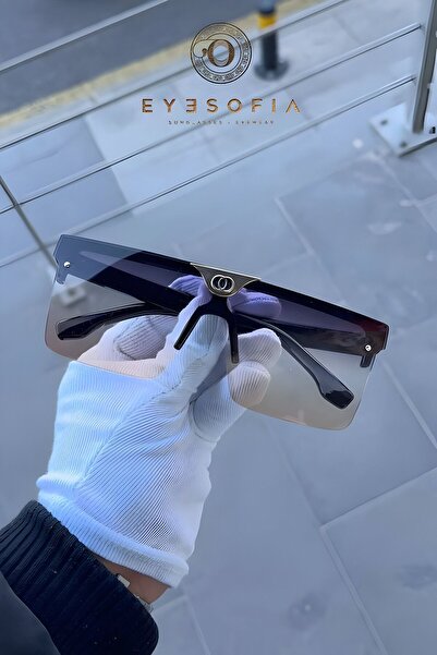 Eyesofia Smoked Yellow Glass Black Frame Unisex Sunglasses