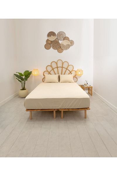 Koza Home Simena Elastic Sheet Set Cotton Terra 9532a