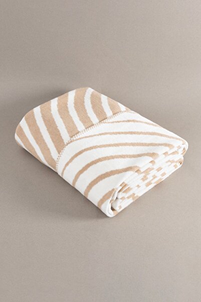 Koza Home Διπλή κουβέρτα μαλακή βαμβακερή διπλή κουβέρτα καφέ κρέμα 200 x 220 5036A