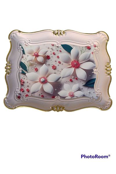 Kosova Sultan Melamine Decorative Tray - 42*33 Cm