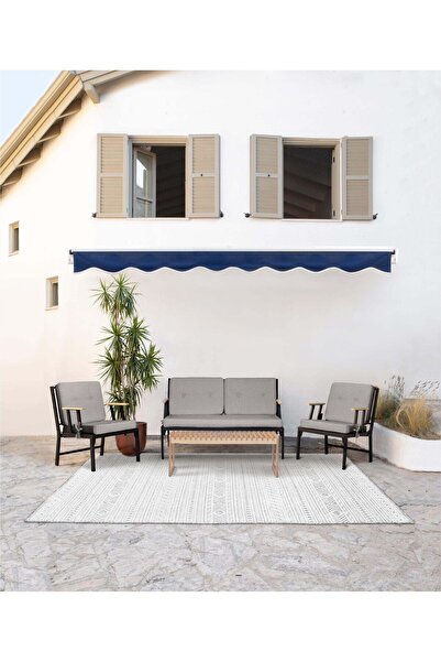 Koza Home Mist Gri Tek Kişilik Bahçe Koltuğu Siyah Iskelet 6003