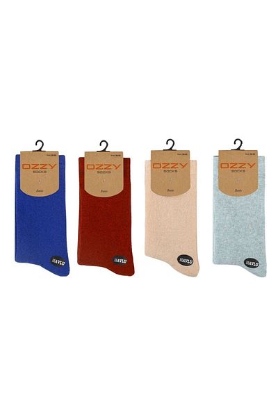 Ozzy Socks 4 perechi de șosete pentru prosop pentru femei, iarnă, rezistente la călcâi și vârfuri, culori deschise
