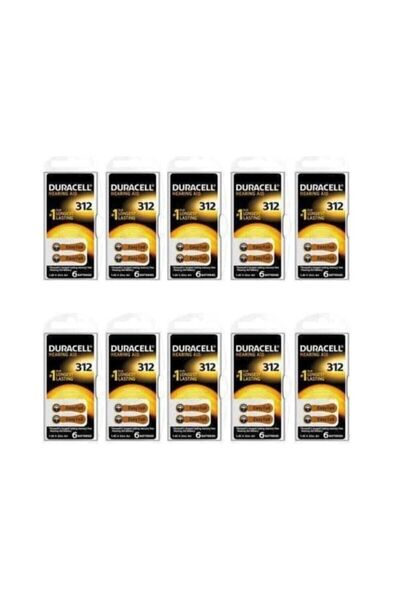 Duracell Işitme Cihazı Kulaklık Pili No:312 (10x6=60 Adet)