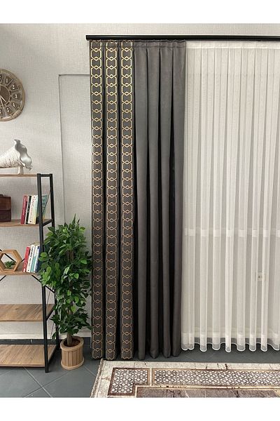 Perdestanbul Since 2022 New oligar board backdrop curtain 1/3 pleated anti-crease edge striped backdrop curtain